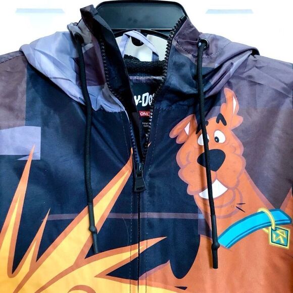 MEMBERS ONLY -M Sz M - NWT Scooby Doo & Shaggy Full-Zip Hooded Windbreaker/Black - Picture 11 of 16